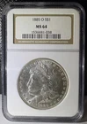 1885-O Morgan Silver $1 Dollar Coin NGC MS 64 (038)