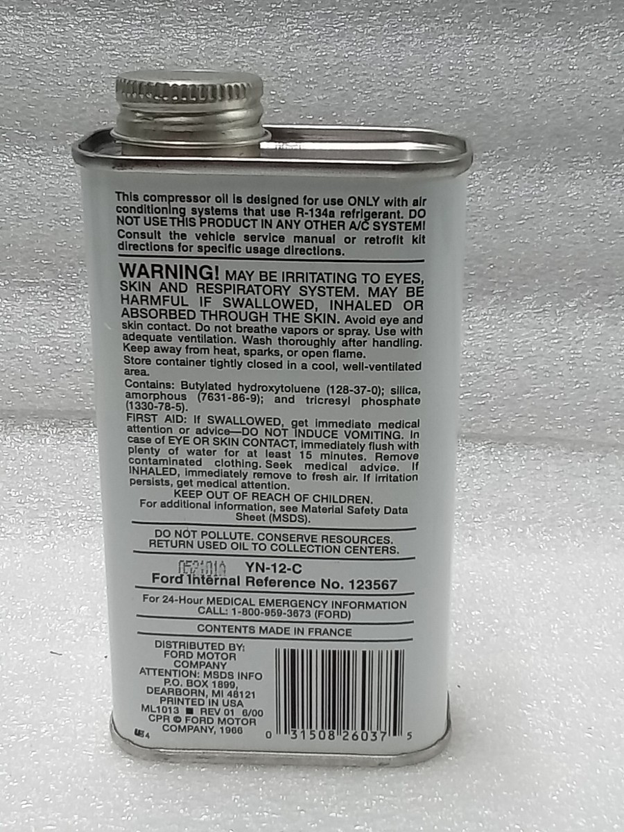 Motorcraft Ford OEM NOS PAG Refrigerant Oil YN-12-C F7AZ-19589-DA