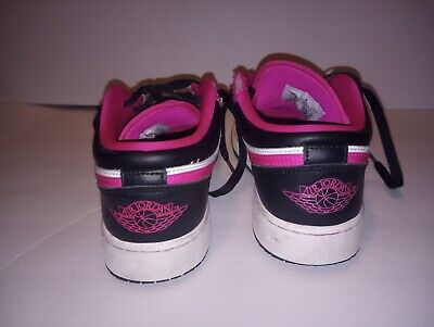 Nike Air Jordan 1 Low Fierce Pink Black White GS 5.5Y Nike Air Jordan 1 Low Fierce Pink Black White GS 5.5Y