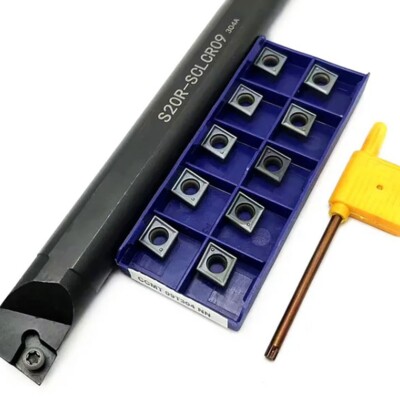 S20R-SCLCR09 CNC Lathe Turning Tool Holder + 10Pcs CCMT09T304 NN Carbide Inserts