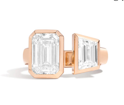 Women Engagement Ring 2.75Ct GLI IGI Lab Grown Emerald Cut Diamond 14k Rose Gold