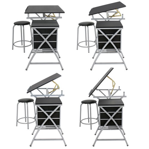 Drafting Table Station Glass Top Drawing Desk Craft Station Artist Multi Type - Picture 5 of 43