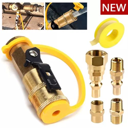 1 SET RV Quick Connect Fittings BBQ Grill Adapter 1/4" NPT Propane Hose Adapter - Picture 2 of 14