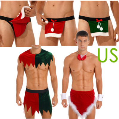 Mens Sexy Underwear Christmas Date Night Lingerie Santa Claus Cosplay  Costume | eBay