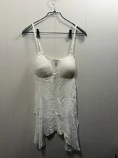linea donatella Womens XL White Lingerie With Panty Padded Top Bridal F5