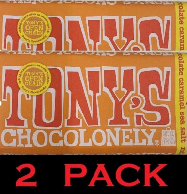 2x Tony's Chocolonely Milk Chocolate Bar with Caramel and Sea Salt 6.35oz 2 PACK