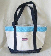 Nwt Vineyard Vines Canvas Lacrosse Classic Tote Shoulder Bag Caicos Blue