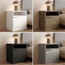 1/2 1-Door Bedside Table Cabinet Nightstand Storage Shelf Unit Bedroom Furniture
