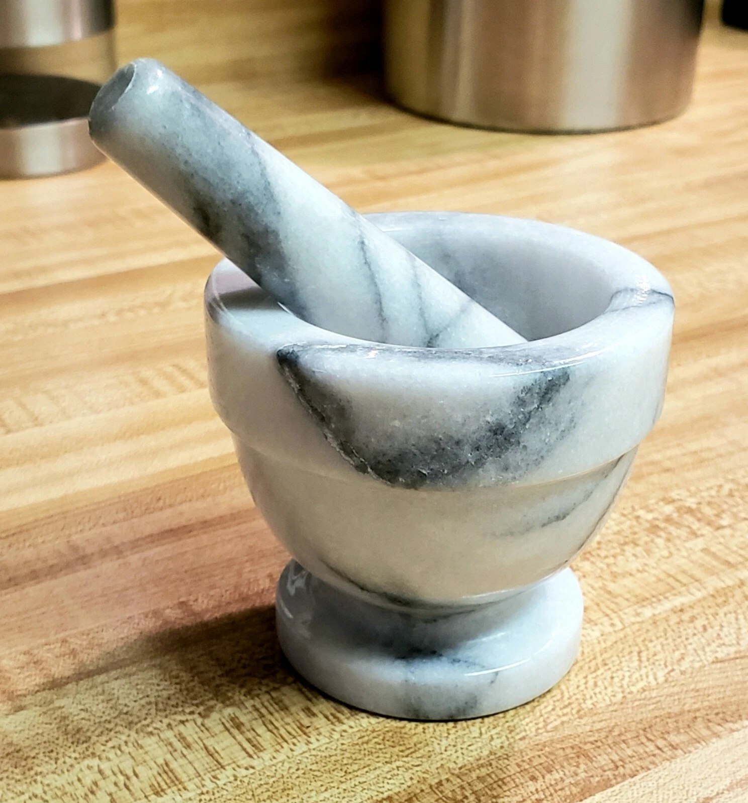 3" Molcajete Granite Mortar & Pestle Spice Herb Pills Food Grinder EXLT COND