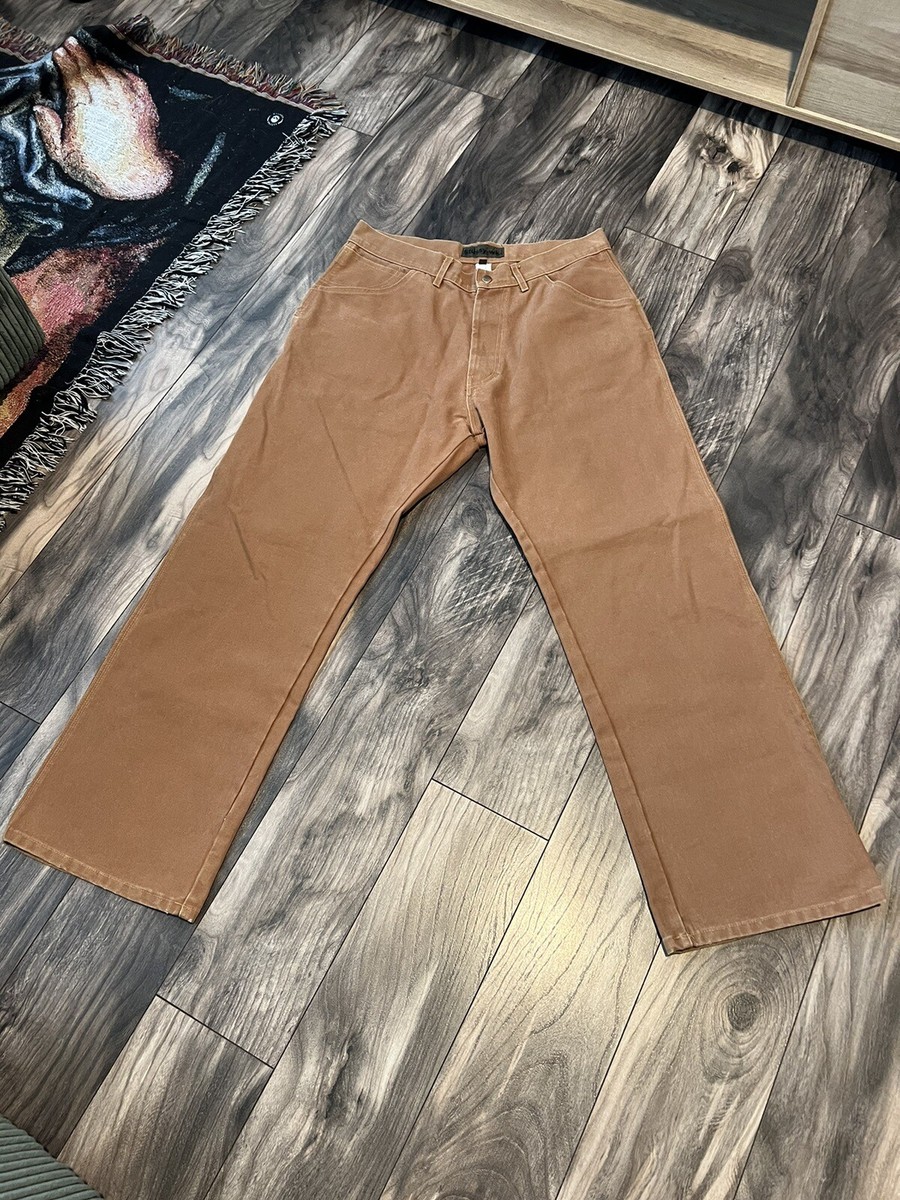 Vintage 90s Stussy Wk Workwear Carpenter Gear Canvas Tan Brown