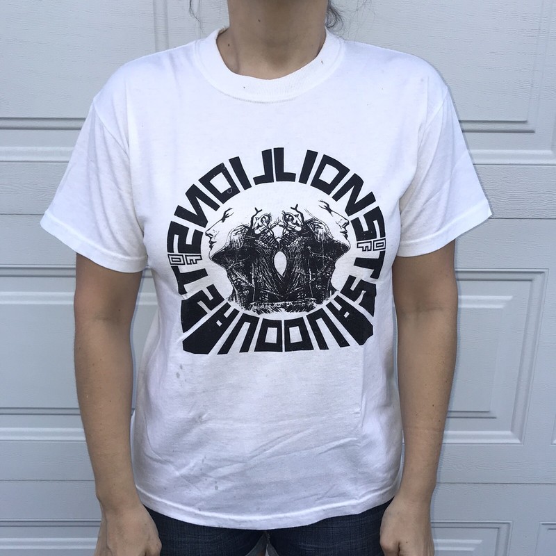 LIONS OF TSAVO t-shirt metal unisex small S rare austin band merch black & white