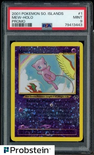 2001 Pokemon Southern Islands Promo #1 Mew Holo w/ Swirl PSA 9 MINT