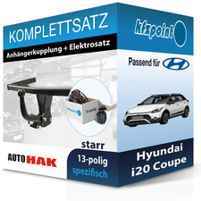 Für Hyundai i20 Coupe 15-21 AUTO HAK Anhängerkupplung starr + 13polig E-Satz neu