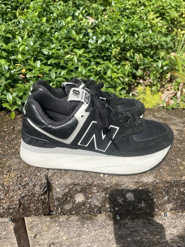 Scarpe da ginnastica New Balance 574 donna platform nere taglia 38 US 7,5 - Foto 3 di 6