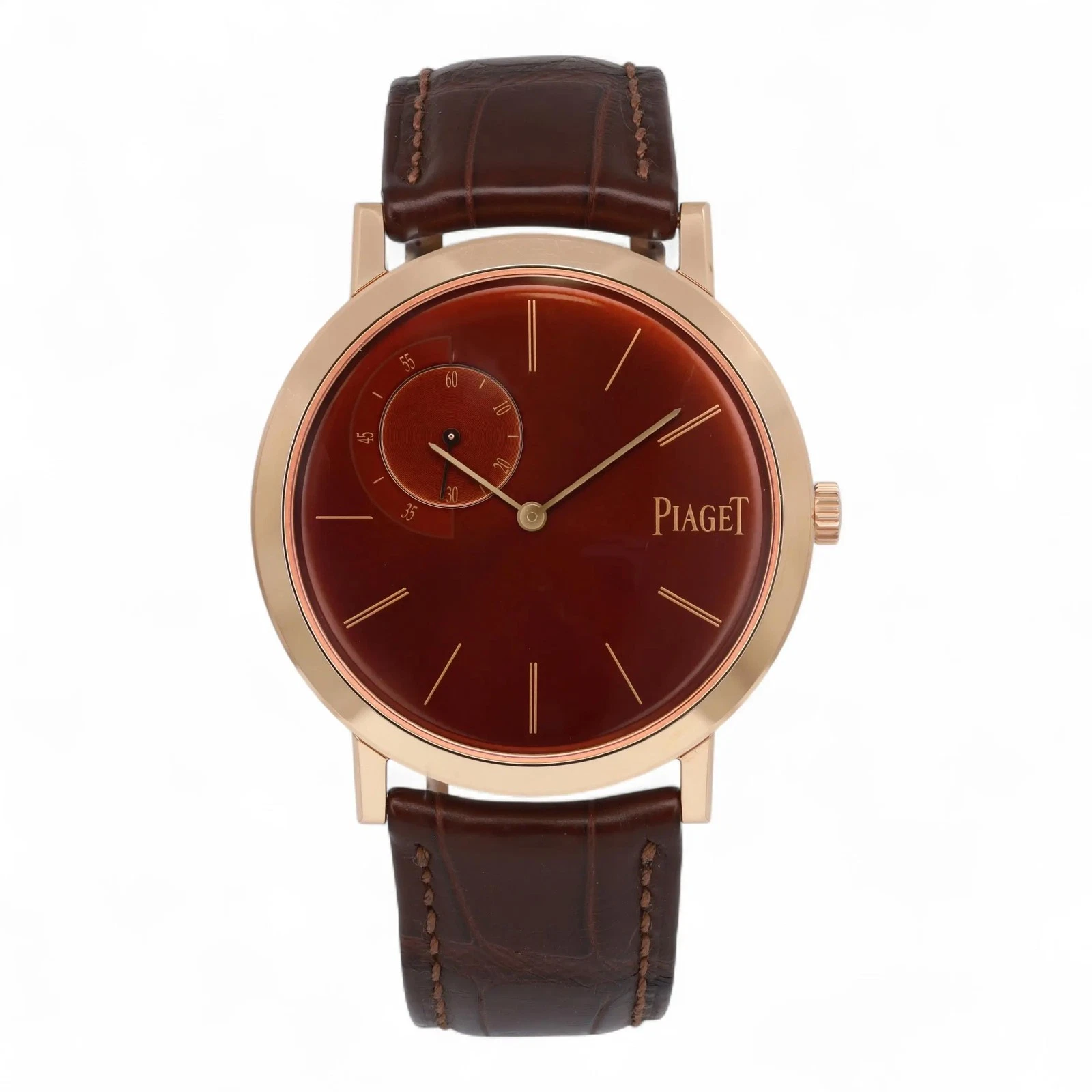 Piaget — Piaget Altiplano 40mm 18k Gold Chocolate Brown Dial Men Handwind Watch G0A33113