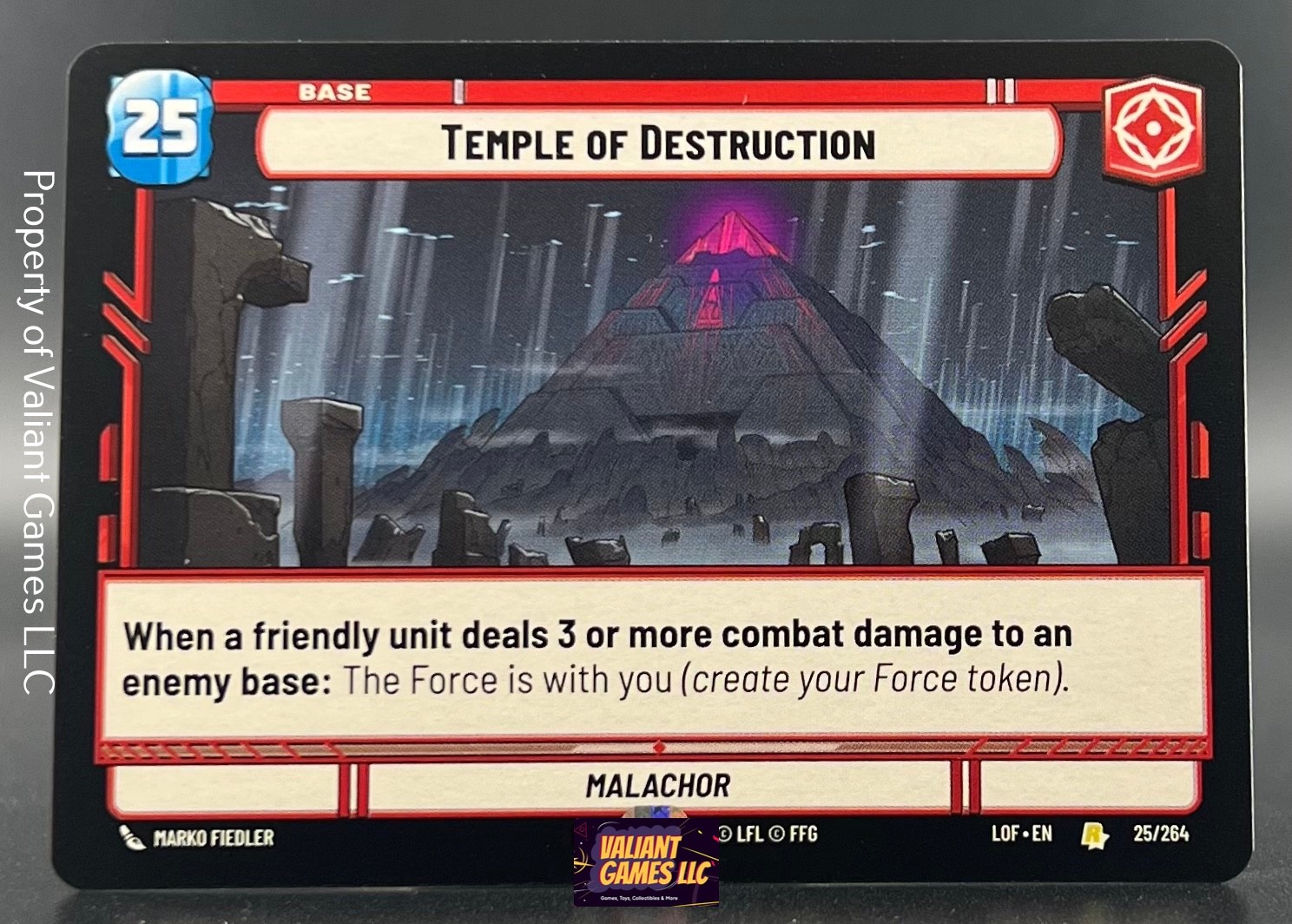 Temple of Destruction #25 Star Wars Unlimited: Legends of the Force trading card — raw and PSA graded price guide