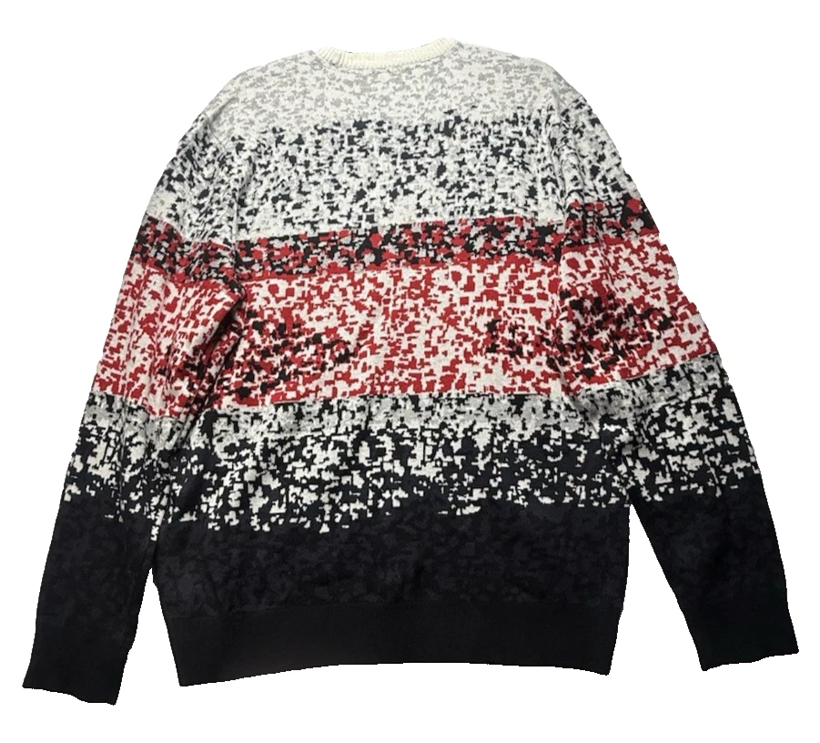 Suéter Kenneth Cole Reaction Tejido Pixel Rojo Negro Blanco Camuflaje Hombres L Mezcla de Algodón Foto 3 de 4