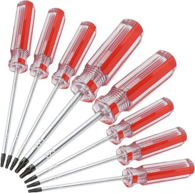 8PCS Magnetic Torx Screwdriver Set T8 T9 T10 T15 Security Repair Tools - 75mm