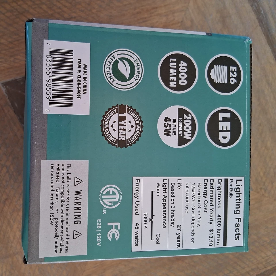 NEW 4-Panel Adjustable Utility Light 200W E26 LED 5000K Non-Dimmable 4000 Lumens - Image 2 of 4