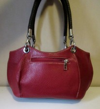 Red Faux Grained Leather Hand