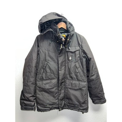 Volcom Thermonite Jacket Ski Snowboard Black Full Zip Puffer Hooded Outdoor S