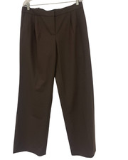 Jones New York Womens Dress Pants 10 Brown Stretch Full Length Pleated NWT