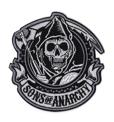 Sons of Anarchy Patch Grim Reaper Skull Action TV Show SAMCRO Biker Gang Logo