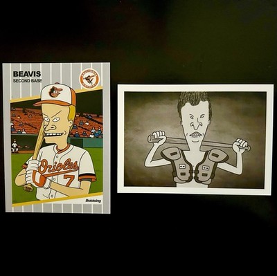 Lot Of 2 Beavis Butthead Custom Baseball Cards ACEO Mint