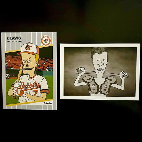 Lot Of 2 Beavis Butthead Custom Baseball Cards ACEO Mint
