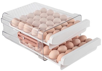 60 Capacity Egg Container for Refrigerator, Household Egg Holder for Fridge, ...