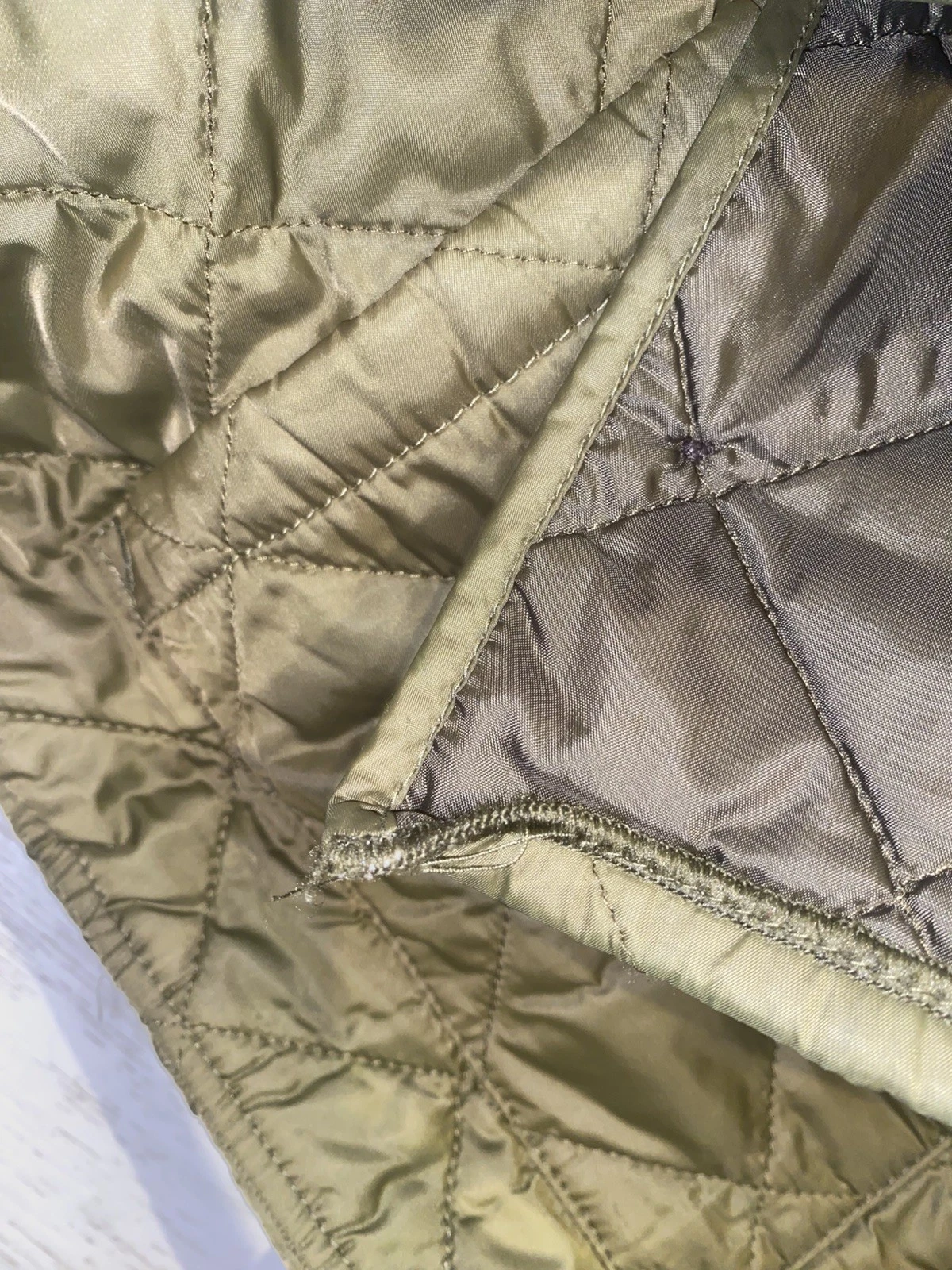 Barbour Dept B Lock Quilt Quilted Jacket Green with Corduroy Collar Men’s Large image 13