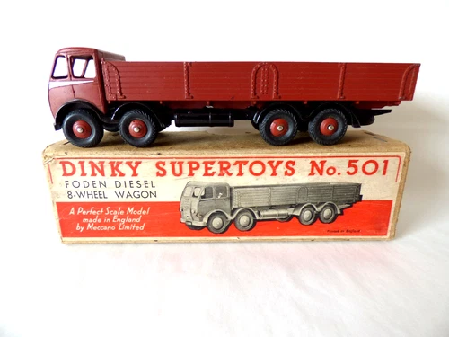 Vintage Meccano Dinky Supertoys Toys Foden Diesel 8 Wheel Wagon No. 501  Brown