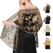 Sequin Sheer Mesh Shawl Wrap for Women, Sparkly 1920s Style  Sparkly sequin ...