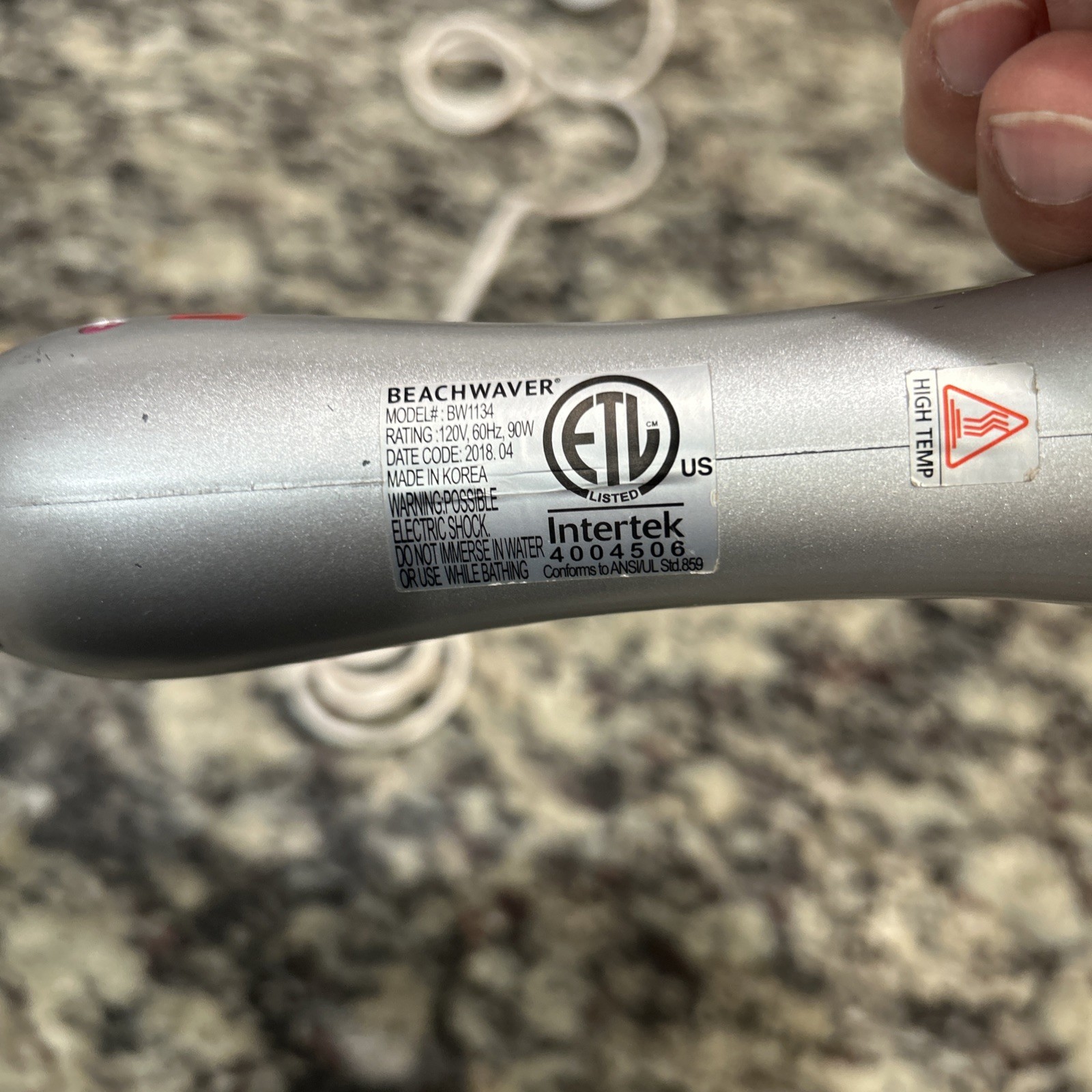 Beachwaver Co S1.25 Rotating Curling Iron Used Extended Length Works No Issues