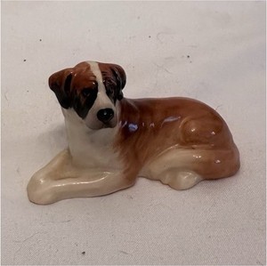Royal Doulton Saint Bernard Porcelain Dog Figurine Brown White Marked Base