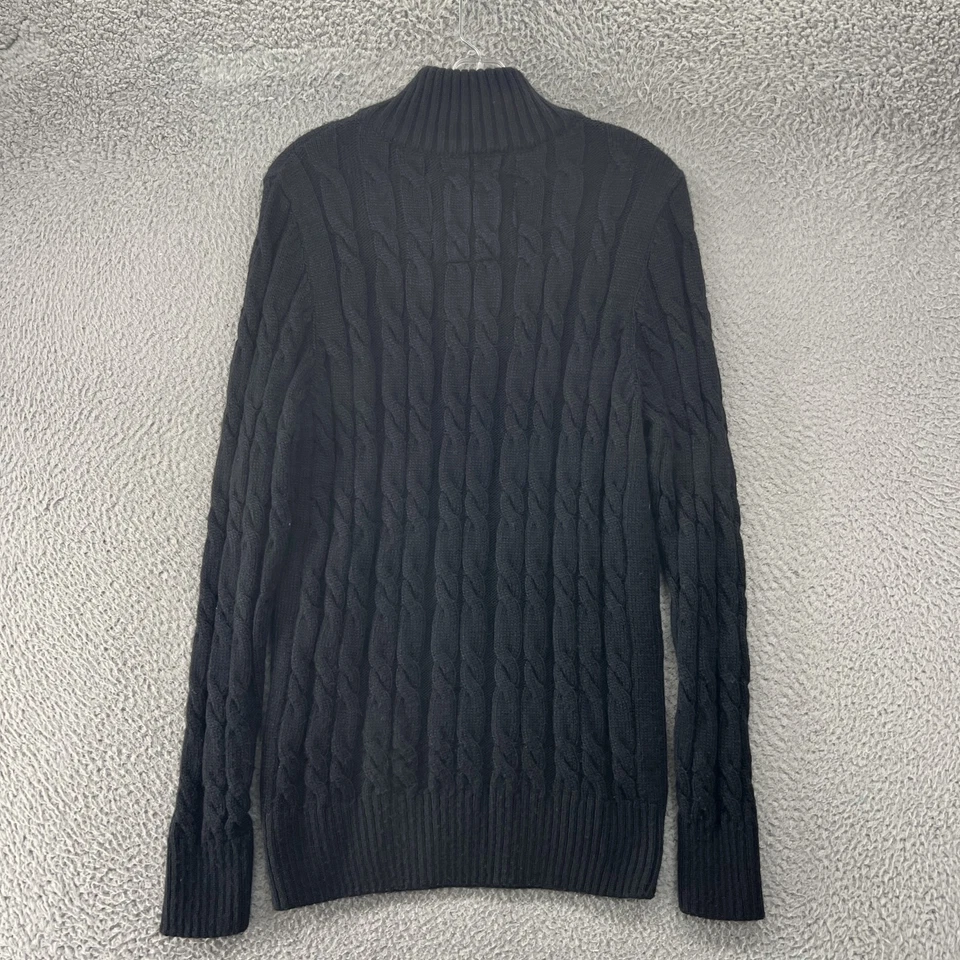 Superdry Suéter Para Hombre 2XL Negro Tejido con Cable Media Cremallera Pullover Prendas de Punto Premium Foto 2 de 4