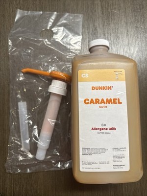 Dunkin' Donuts Caramel Swirl Syrup 64 oz New Sealed with Pump