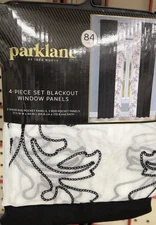 Parklane Idea Nuova 4 Piece Set Blackout Window Panels 27.5x84in Navy