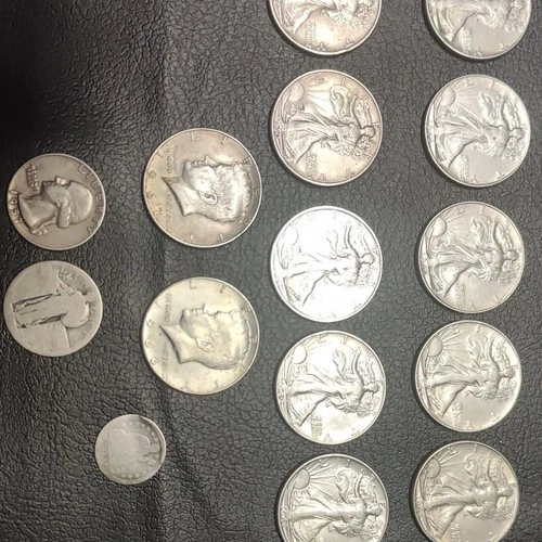 Walking Liberty & Kennedy Silver Half Dollars Silver Coins Lot