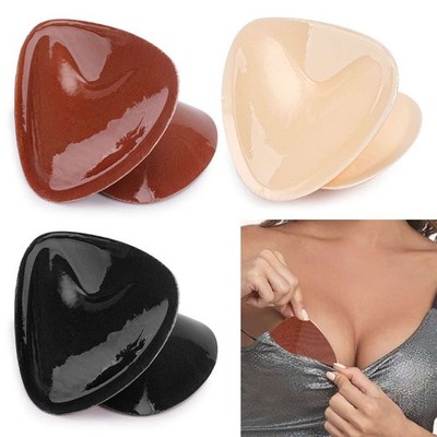 Sticky Bra Double-Sided Insert Multi Size Beige/Black Silicone Push Up Reuseable