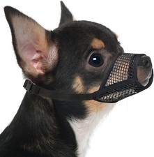 Dog Muzzle Soft Mesh for Small Medium Large Dogs Breathable Guard XS Black