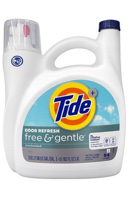 Tide Free & Gentle Liquid Laundry Detergent 132oz (94 Loads) Odor Refresh 