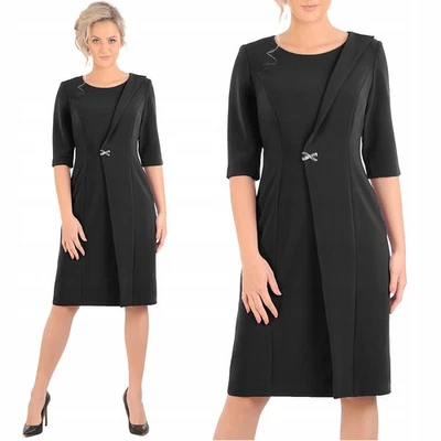 Carla Moreno Alexis II Etuikleid Festkleid 3/4 Ärmel Größen 42–52 - Bild 1 von 4