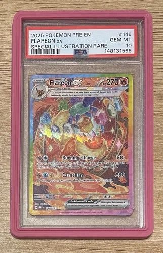Pokémon PSA 10 Prismatic Evolutions Flareon Ex #146 Special Illustration Rare