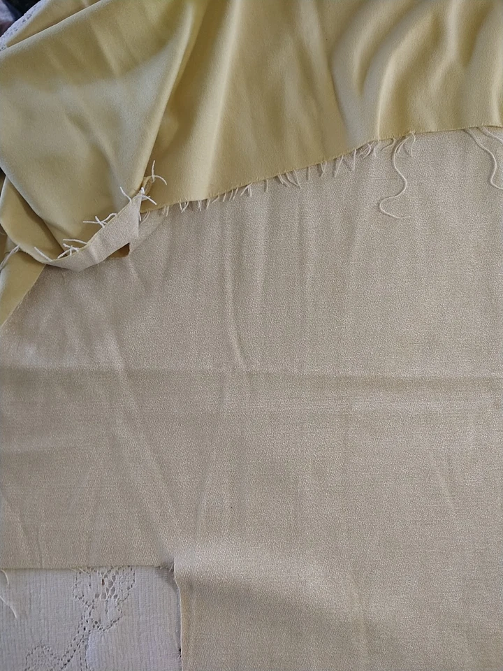 REMNANT Chenille Velvet Ivory Upholstery Fabric 47" long x 31" wide PLUS More - Image 2 of 4