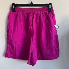 Vintage The Body Co. Nylon Athletic Shorts Magenta Fuschia Pink M NWOT
