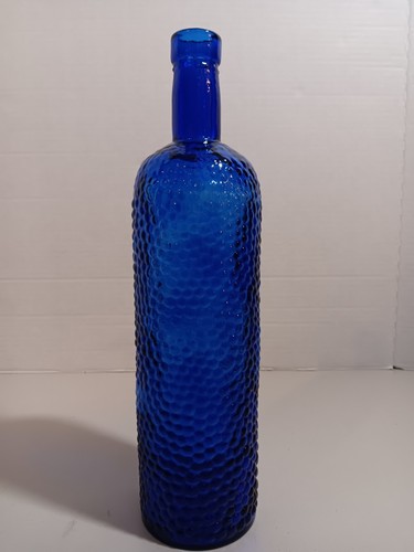 12" Kobalt Glasflasche - Eleganter dekorativer Wohnakzent" 3"x 12'