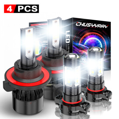 For Jeep Patriot 2010-2017 -4X LED Headlight High/Low Beam + Fog Light Bulbs kit
