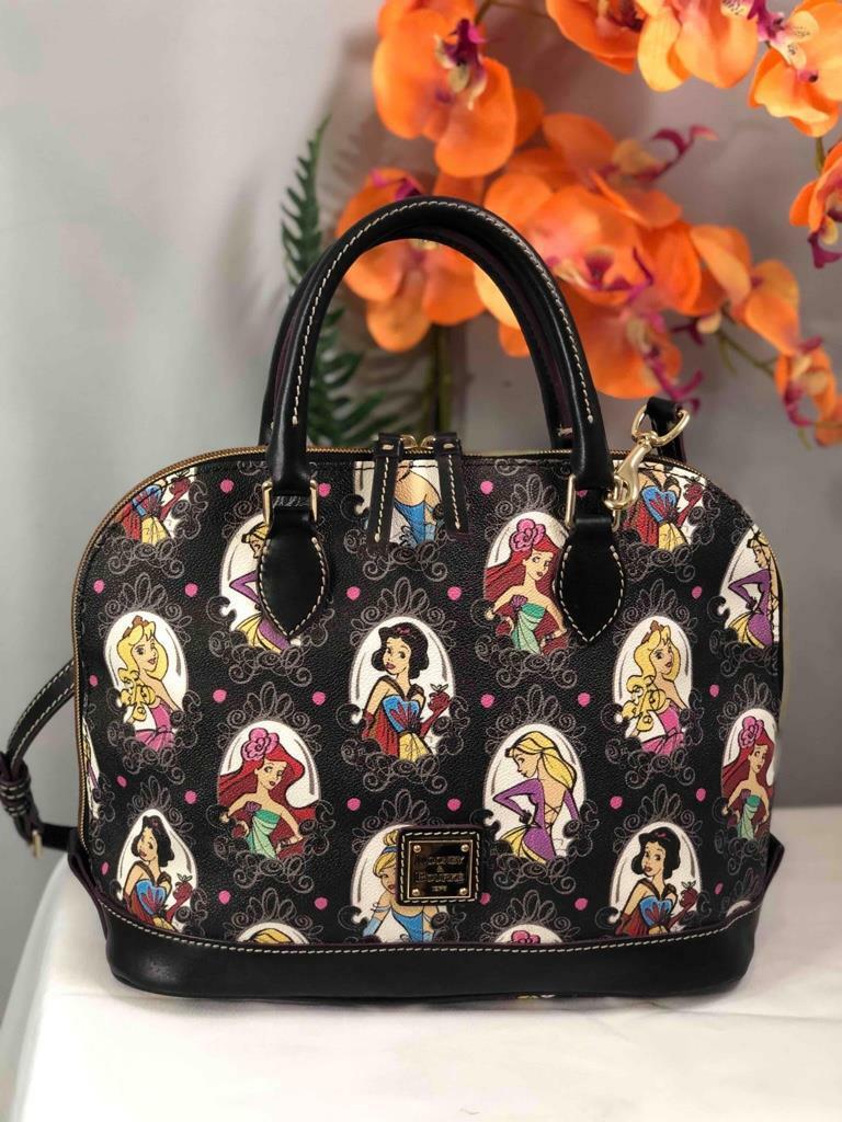 DOONEY & BOURKE Disney Princess Black Leather Zip Zip Satchel Bag