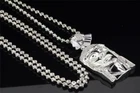 .925 Sterling Silver Diamond Jesus Face Piece Head Pendant with Chain 0.25 Ct